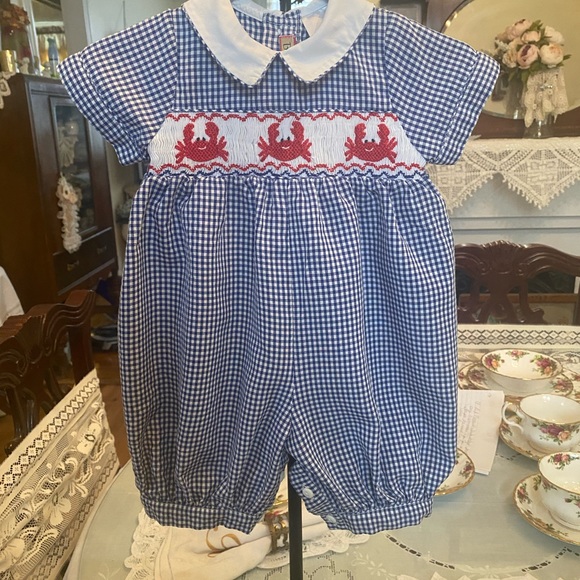 Bella Mia Kids Smocked Infant boys Shortall size size 0-3 months - Picture 6 of 16